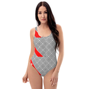 Red Stripe One-Piece Swimsuit
