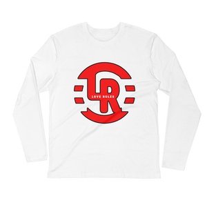 Red White Long Sleeve Fitted Crew