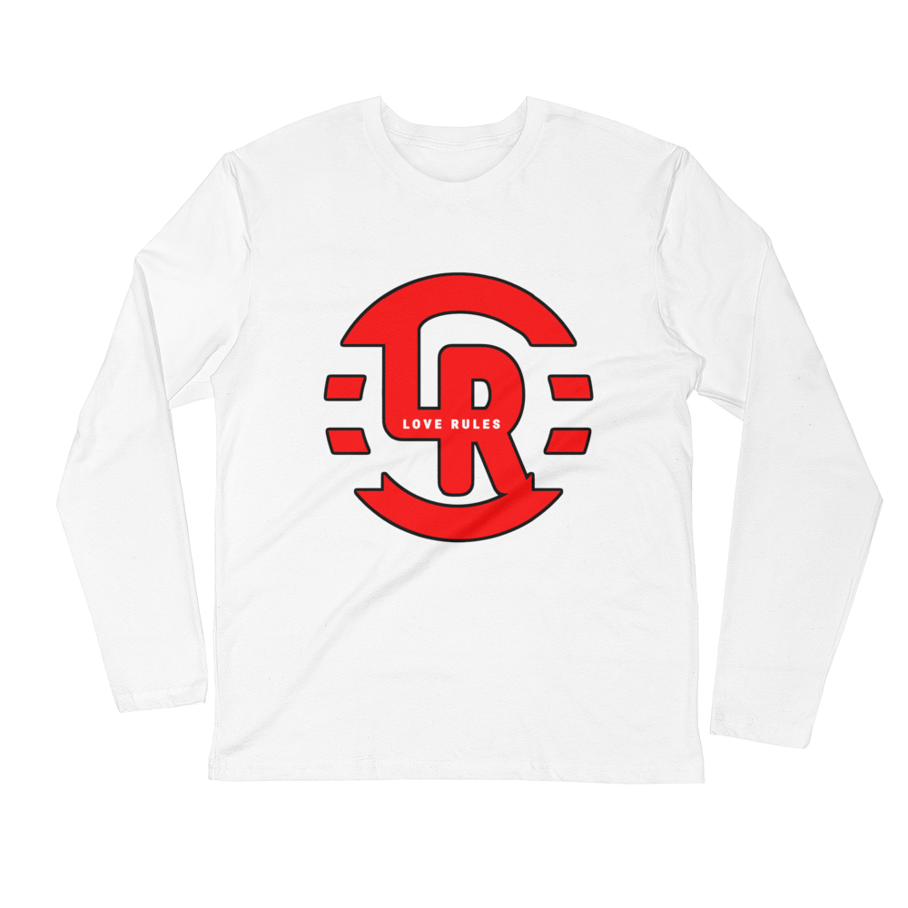 Red White Long Sleeve Fitted Crew