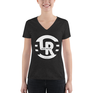 Rocka Woman Triblend Deep V-Neck T-Shirt with Tear Away Label